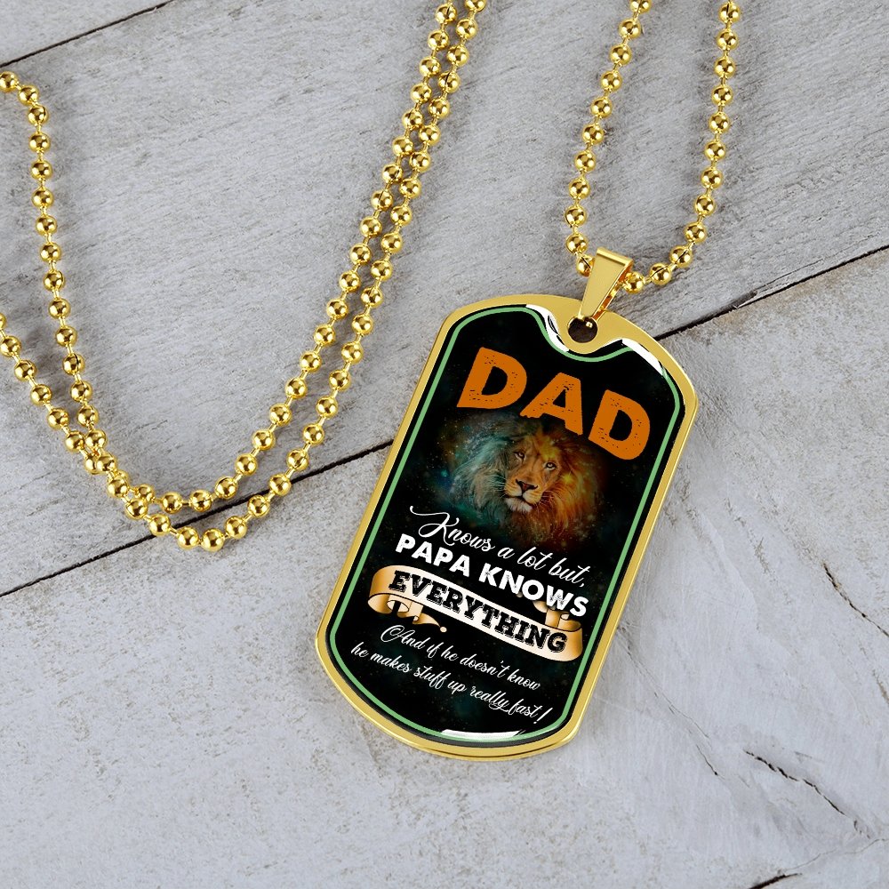 Dad Knows A Lot (Luxury Dog Tag) | Jewelry | A1014T, A1014TG, G007T, G007TG, lx-G007, PROD-2167348, PT-133, TNM-1, USER-43062 | TageUnlimited