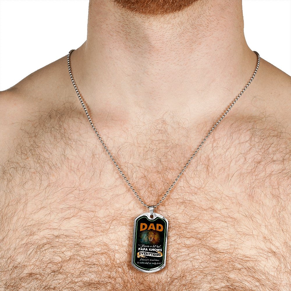 Dad Knows A Lot (Luxury Dog Tag) | Jewelry | A1014T, A1014TG, G007T, G007TG, lx-G007, PROD-2167348, PT-133, TNM-1, USER-43062 | TageUnlimited