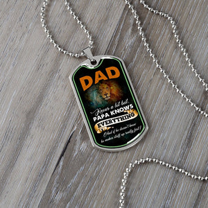 Dad Knows A Lot (Luxury Dog Tag) | Jewelry | A1014T, A1014TG, G007T, G007TG, lx-G007, PROD-2167348, PT-133, TNM-1, USER-43062 | TageUnlimited