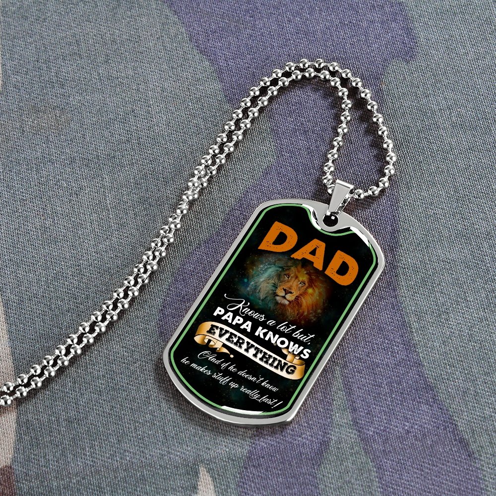 Dad Knows A Lot (Luxury Dog Tag) | Jewelry | A1014T, A1014TG, G007T, G007TG, lx-G007, PROD-2167348, PT-133, TNM-1, USER-43062 | TageUnlimited