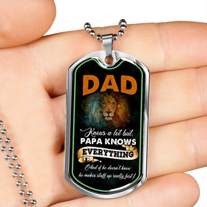 Dad Knows A Lot (Luxury Dog Tag) | Jewelry | A1014T, A1014TG, G007T, G007TG, lx-G007, PROD-2167348, PT-133, TNM-1, USER-43062 | TageUnlimited
