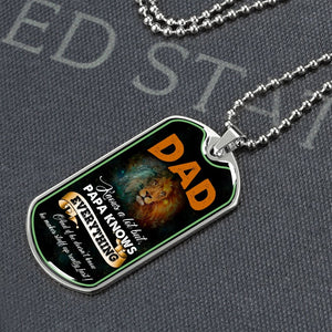 Dad Knows A Lot (Luxury Dog Tag) | Jewelry | A1014T, A1014TG, G007T, G007TG, lx-G007, PROD-2167348, PT-133, TNM-1, USER-43062 | TageUnlimited