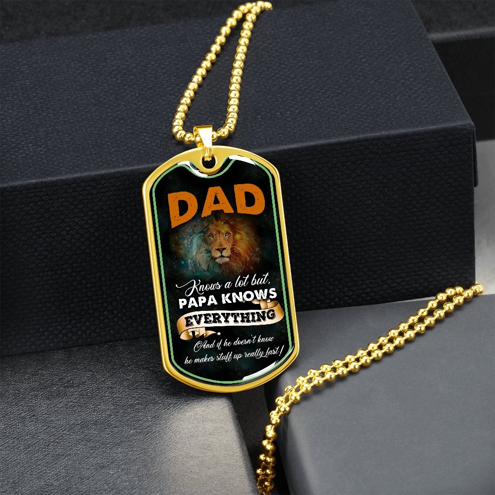Dad Knows A Lot (Luxury Dog Tag) | Jewelry | A1014T, A1014TG, G007T, G007TG, lx-G007, PROD-2167348, PT-133, TNM-1, USER-43062 | TageUnlimited