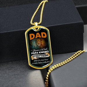 Dad Knows A Lot (Luxury Dog Tag) | Jewelry | A1014T, A1014TG, G007T, G007TG, lx-G007, PROD-2167348, PT-133, TNM-1, USER-43062 | TageUnlimited