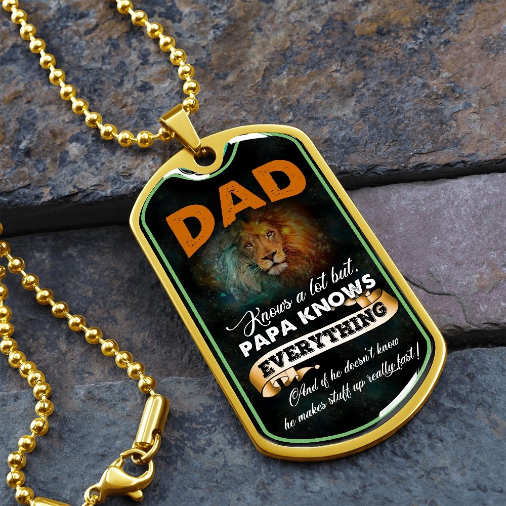 Dad Knows A Lot (Luxury Dog Tag) | Jewelry | A1014T, A1014TG, G007T, G007TG, lx-G007, PROD-2167348, PT-133, TNM-1, USER-43062 | TageUnlimited