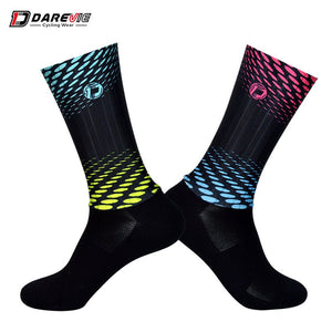 Darevie Combined Printing Socks Custom Cycling Socks with Strip Fabric Breathable Mtb/road Running Anti-slip High Speed Aero Men | Tage-Active