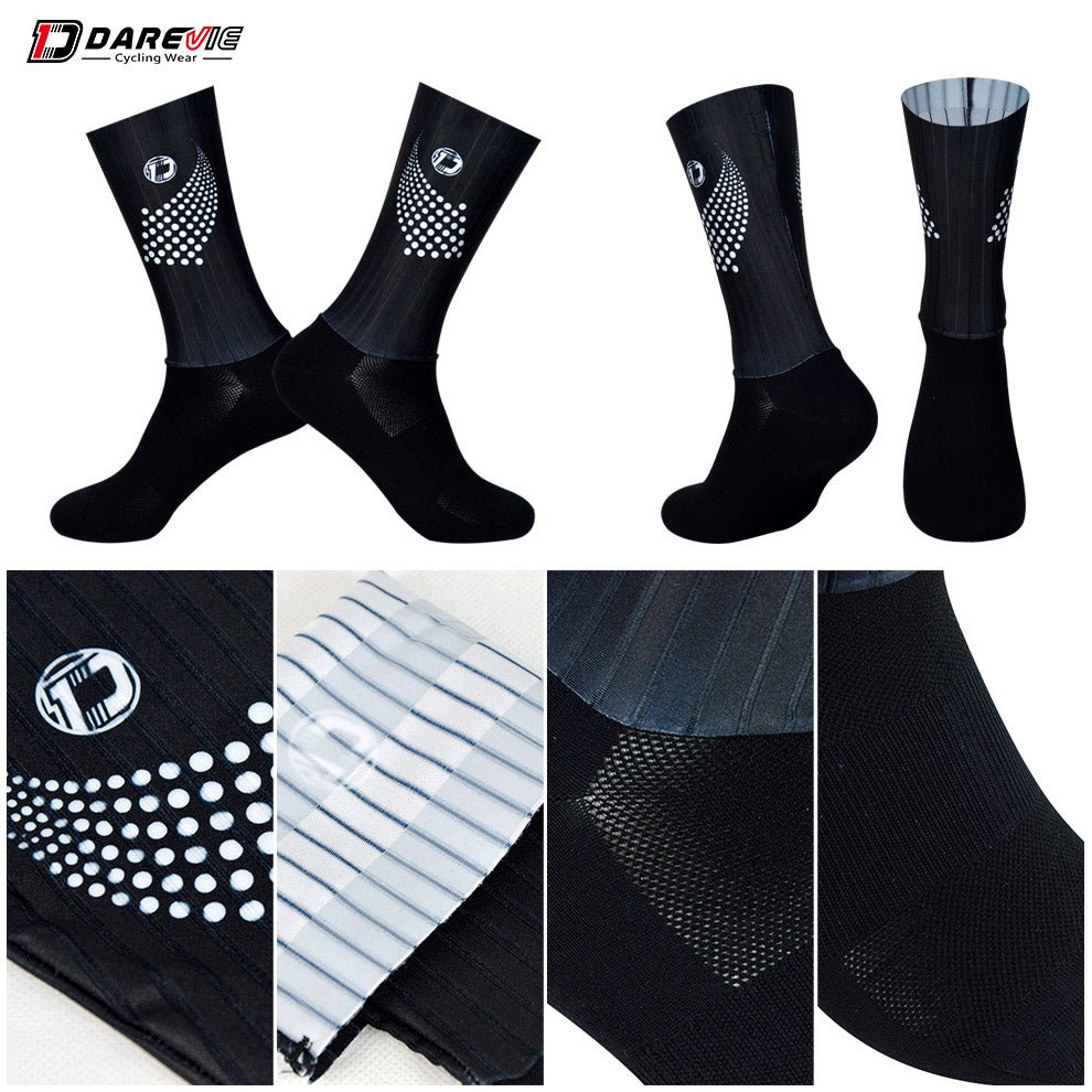 Darevie Combined Printing Socks Custom Cycling Socks with Strip Fabric Breathable Mtb/road Running Anti-slip High Speed Aero Men | Tage-Active