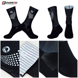 Darevie Combined Printing Socks Custom Cycling Socks with Strip Fabric Breathable Mtb/road Running Anti-slip High Speed Aero Men | Tage-Active