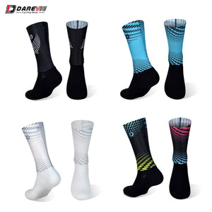 Darevie Combined Printing Socks Custom Cycling Socks with Strip Fabric Breathable Mtb/road Running Anti-slip High Speed Aero Men | Tage-Active