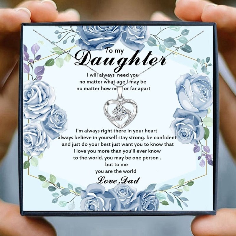 Daughter dad Necklace Gifts Crystal Pendant Necklace Women Necklaces Pendants father Graduation Gifts Birthday Presents jewelry | 0 | Tage-Active
