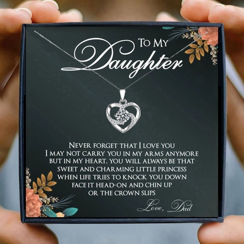 Daughter dad Necklace Gifts Crystal Pendant Necklace Women Necklaces Pendants father Graduation Gifts Birthday Presents jewelry | 0 | Tage-Active