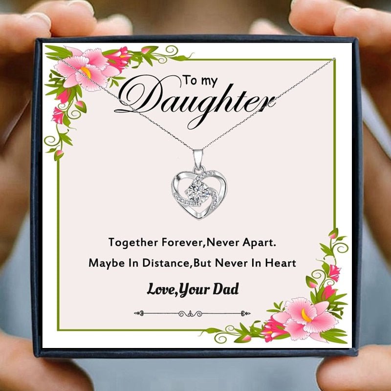 Daughter dad Necklace Gifts Crystal Pendant Necklace Women Necklaces Pendants father Graduation Gifts Birthday Presents jewelry | 0 | Tage-Active