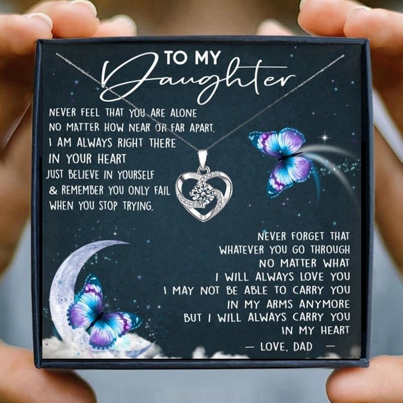 Daughter dad Necklace Gifts Crystal Pendant Necklace Women Necklaces Pendants father Graduation Gifts Birthday Presents jewelry | 0 | Tage-Active