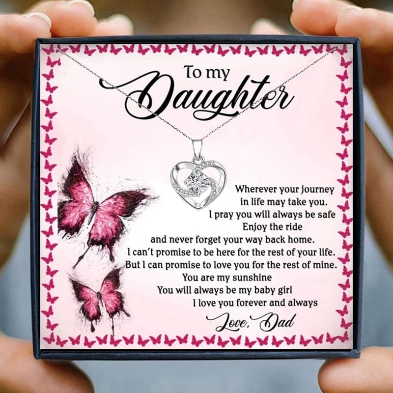 Daughter dad Necklace Gifts Crystal Pendant Necklace Women Necklaces Pendants father Graduation Gifts Birthday Presents jewelry | 0 | Tage-Active