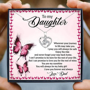 Daughter dad Necklace Gifts Crystal Pendant Necklace Women Necklaces Pendants father Graduation Gifts Birthday Presents jewelry | 0 | Tage-Active