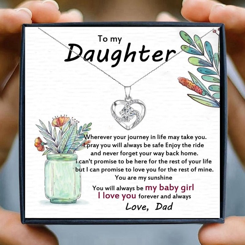 Daughter dad Necklace Gifts Crystal Pendant Necklace Women Necklaces Pendants father Graduation Gifts Birthday Presents jewelry | 0 | Tage-Active