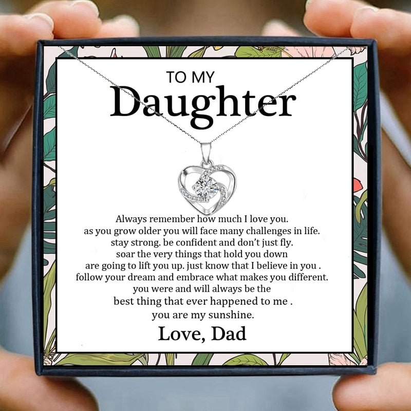 Daughter dad Necklace Gifts Crystal Pendant Necklace Women Necklaces Pendants father Graduation Gifts Birthday Presents jewelry | 0 | Tage-Active