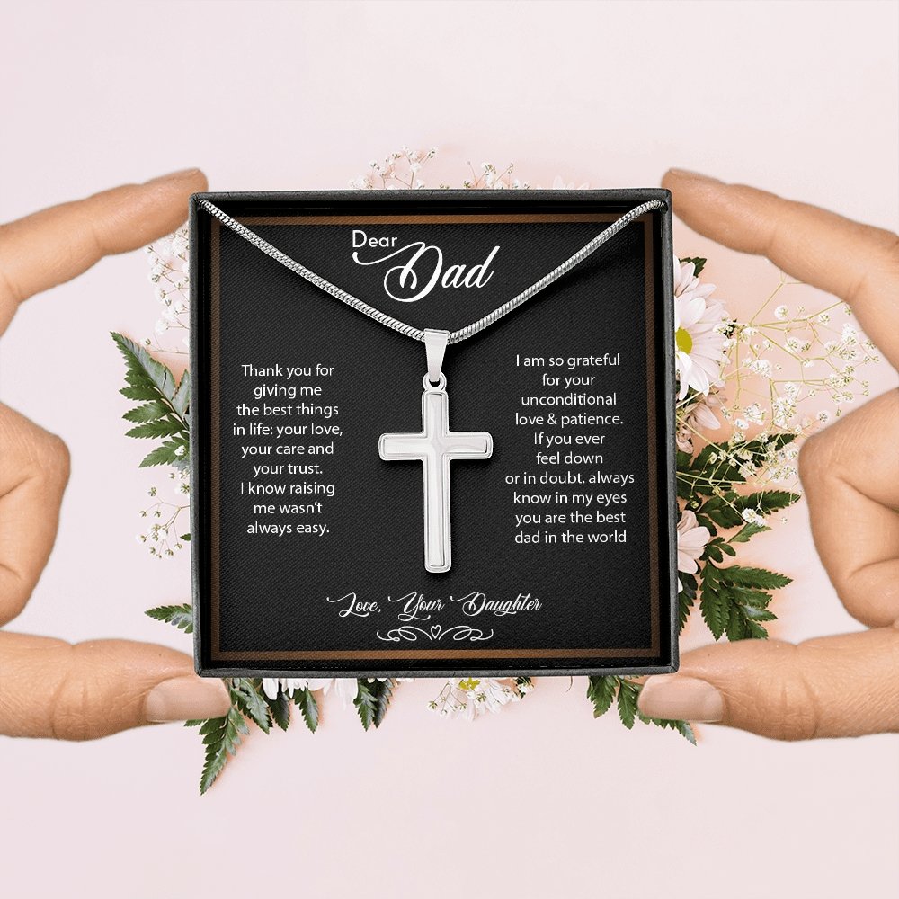 Dear Dad | Thank You For Giving Me The Best Things | Jewelry | A1013T, E070T, lx-E070, PB23-WOOD, PROD-2166735, PT-1329, TNM-1, USER-43062 | TageUnlimited
