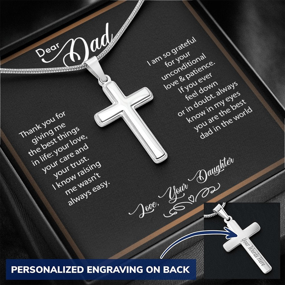 Dear Dad | Thank You For Giving Me The Best Things | Jewelry | A1013T, E070T, lx-E070, PB23-WOOD, PROD-2166735, PT-1329, TNM-1, USER-43062 | TageUnlimited