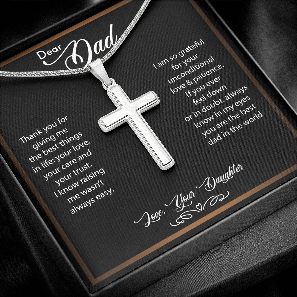 Dear Dad | Thank You For Giving Me The Best Things | Jewelry | A1013T, E070T, lx-E070, PB23-WOOD, PROD-2166735, PT-1329, TNM-1, USER-43062 | TageUnlimited