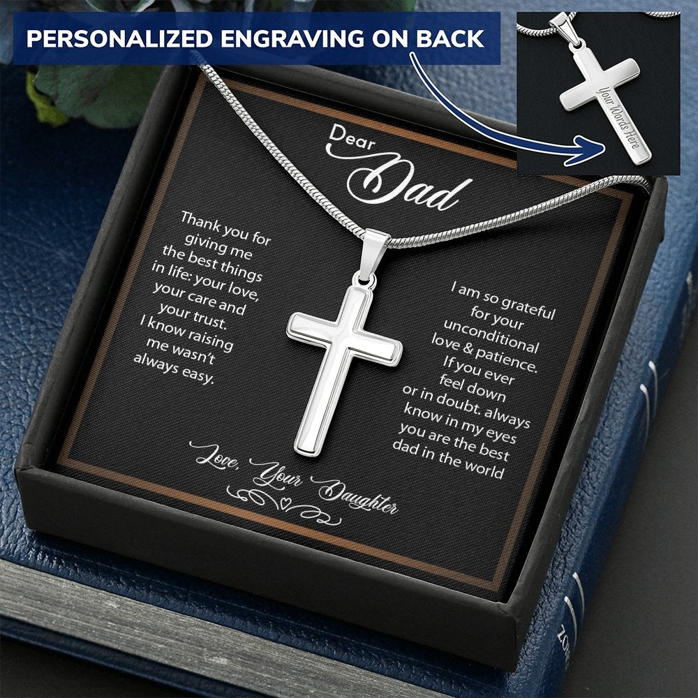Dear Dad | Thank You For Giving Me The Best Things | Jewelry | A1013T, E070T, lx-E070, PB23-WOOD, PROD-2166735, PT-1329, TNM-1, USER-43062 | TageUnlimited