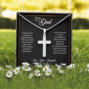 Dear Dad | Thank You For Giving Me The Best Things | Jewelry | A1013T, E070T, lx-E070, PB23-WOOD, PROD-2166735, PT-1329, TNM-1, USER-43062 | TageUnlimited