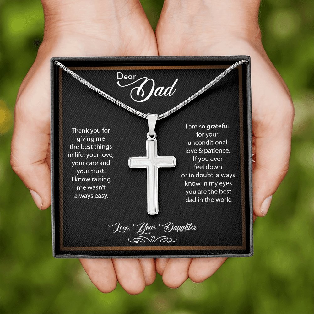 Dear Dad | Thank You For Giving Me The Best Things | Jewelry | A1013T, E070T, lx-E070, PB23-WOOD, PROD-2166735, PT-1329, TNM-1, USER-43062 | TageUnlimited
