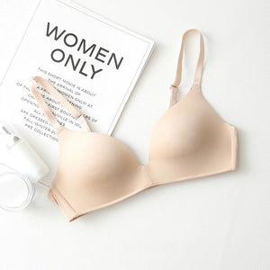Girls Fashion Simple Solid Color Push Up wireless T-shirt bra Comfort women Seamless Bra | Tage-Active
