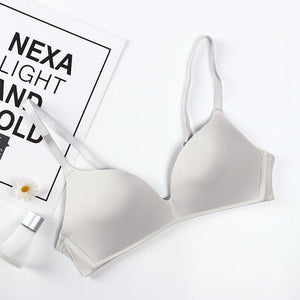 Girls Fashion Simple Solid Color Push Up wireless T-shirt bra Comfort women Seamless Bra | Tage-Active