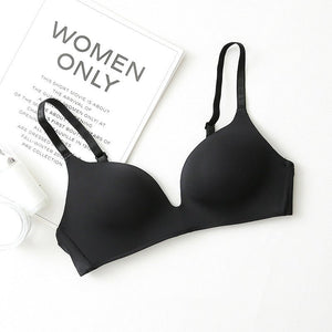 Girls Fashion Simple Solid Color Push Up wireless T-shirt bra Comfort women Seamless Bra | Tage-Active