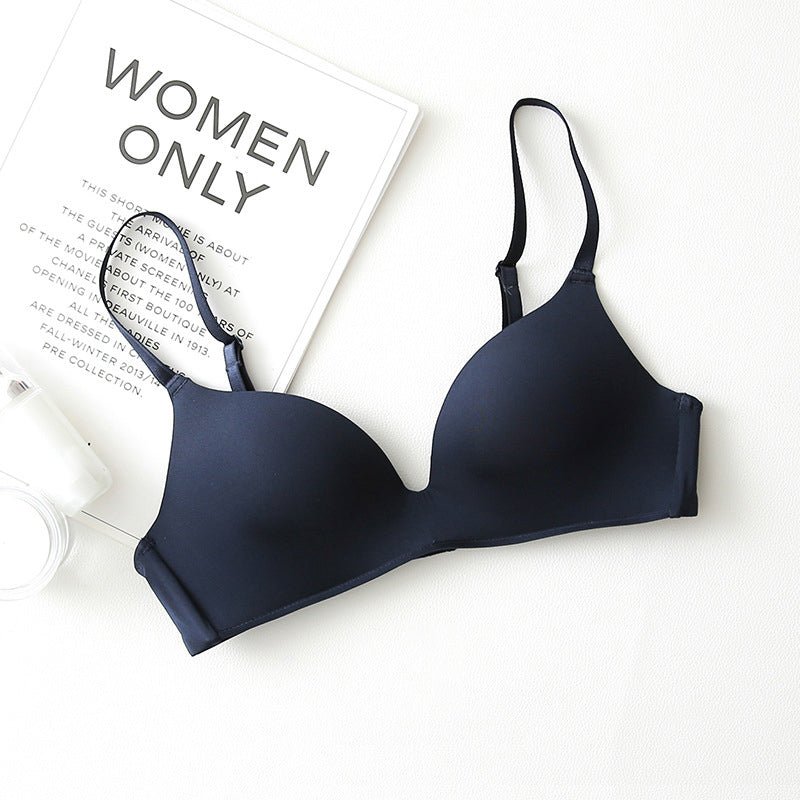 Girls Fashion Simple Solid Color Push Up wireless T-shirt bra Comfort women Seamless Bra | Tage-Active