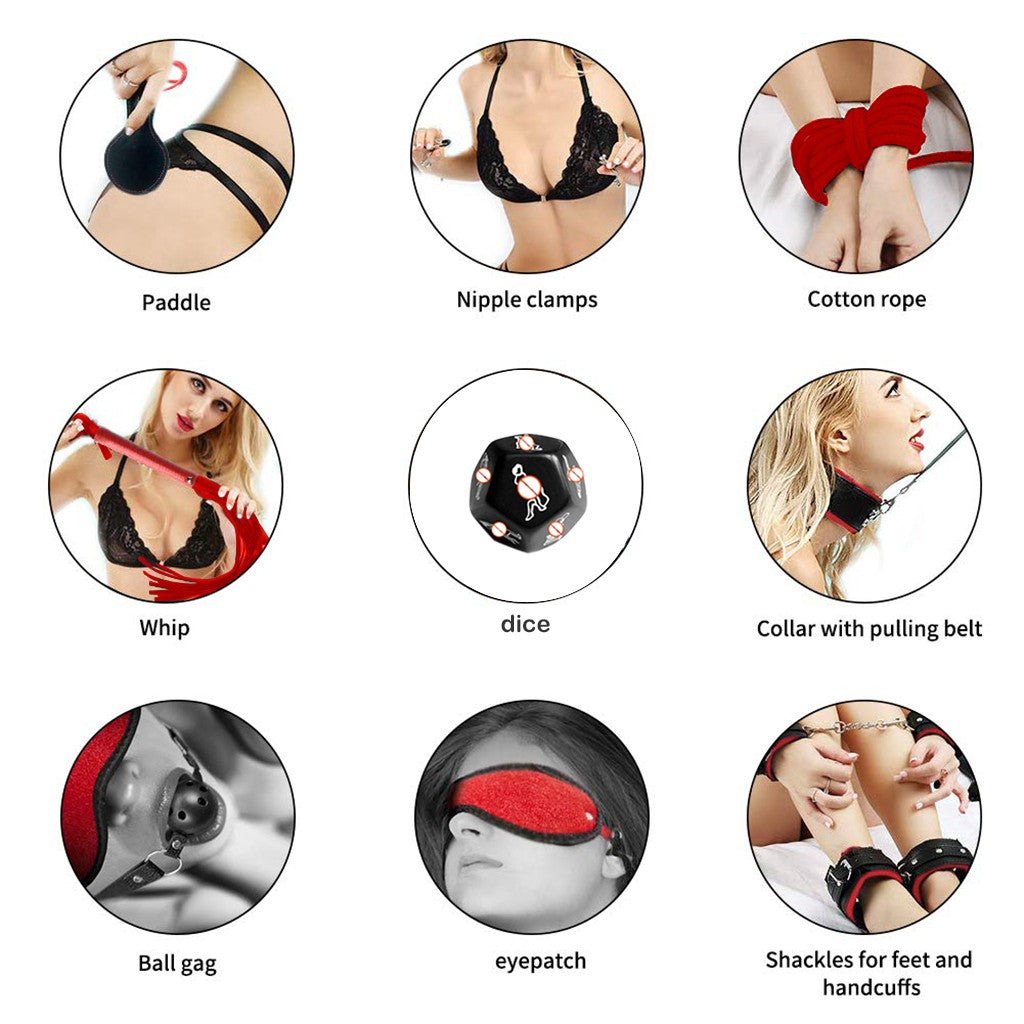 Sexy 10Pcs BDSM Toys Leather Bondage Sets Restraint Kits Sex Things For Couples | 0 | TageUnlimited