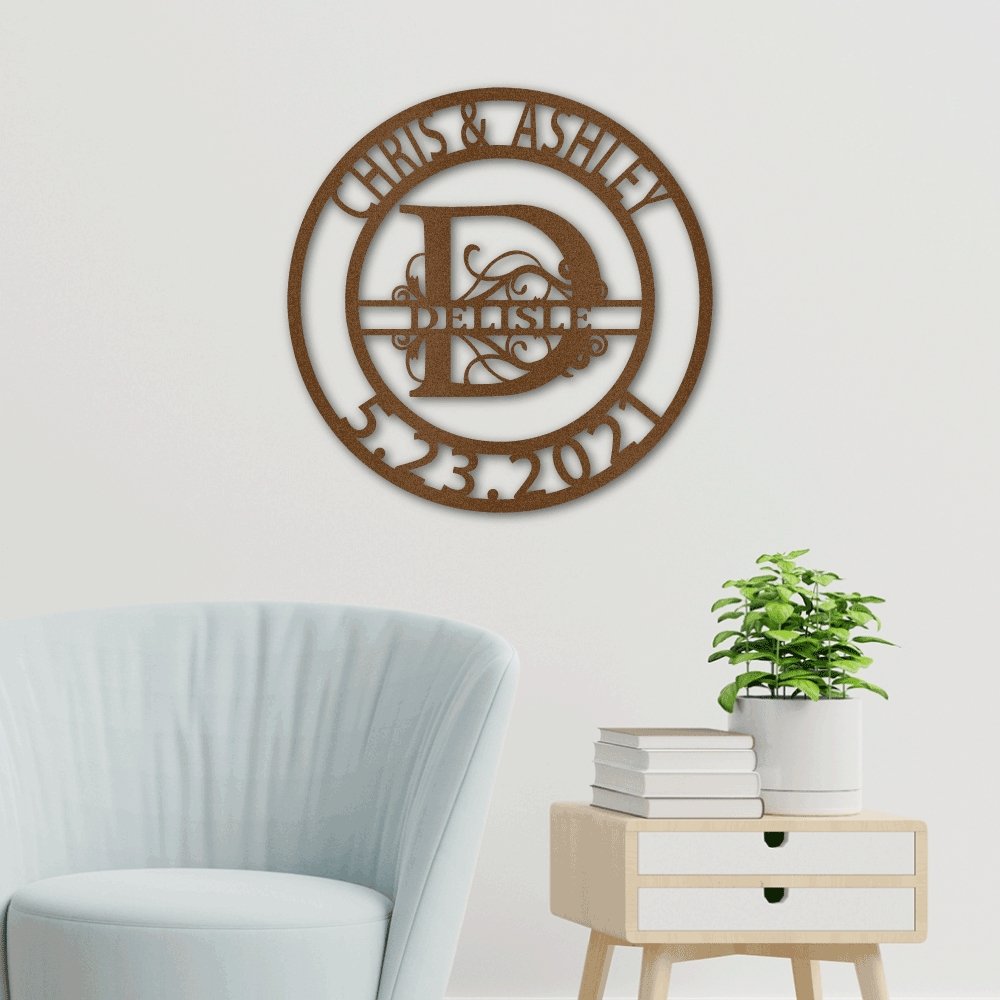 Elaborate Split Style Monogram Wall Art | Wall Art | lx-metal, M006-1, M006-2, M006-3, M007-1, M007-2, M007-3, M008-1, M008-2, M008-3, M009-1, M009-2, M009-3, PROD-1736597, PT-2289, USER-43062 | TageUnlimited