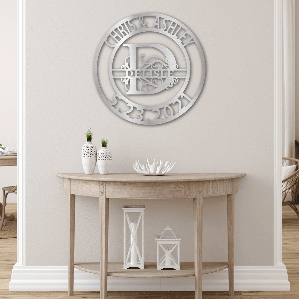 Elaborate Split Style Monogram Wall Art | Wall Art | lx-metal, M006-1, M006-2, M006-3, M007-1, M007-2, M007-3, M008-1, M008-2, M008-3, M009-1, M009-2, M009-3, PROD-1736597, PT-2289, USER-43062 | TageUnlimited