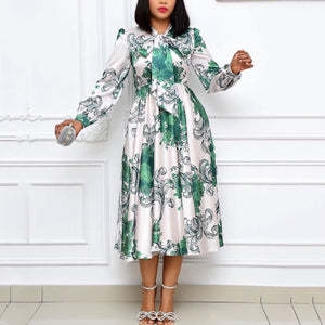 Elegant Office Dress for Women Clothing  Spring Full Sleeve High Waisted Pleated Mid Calf Fashion Formal Business Work Dress | 0 | TageUnlimited