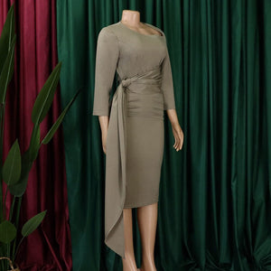 Elegant Office Dress for Women Professional Solid Full Sleeve Bodycon Fashion Formal Business Work Wear Dress Midi Clothes Hot | 0 | TageUnlimited
