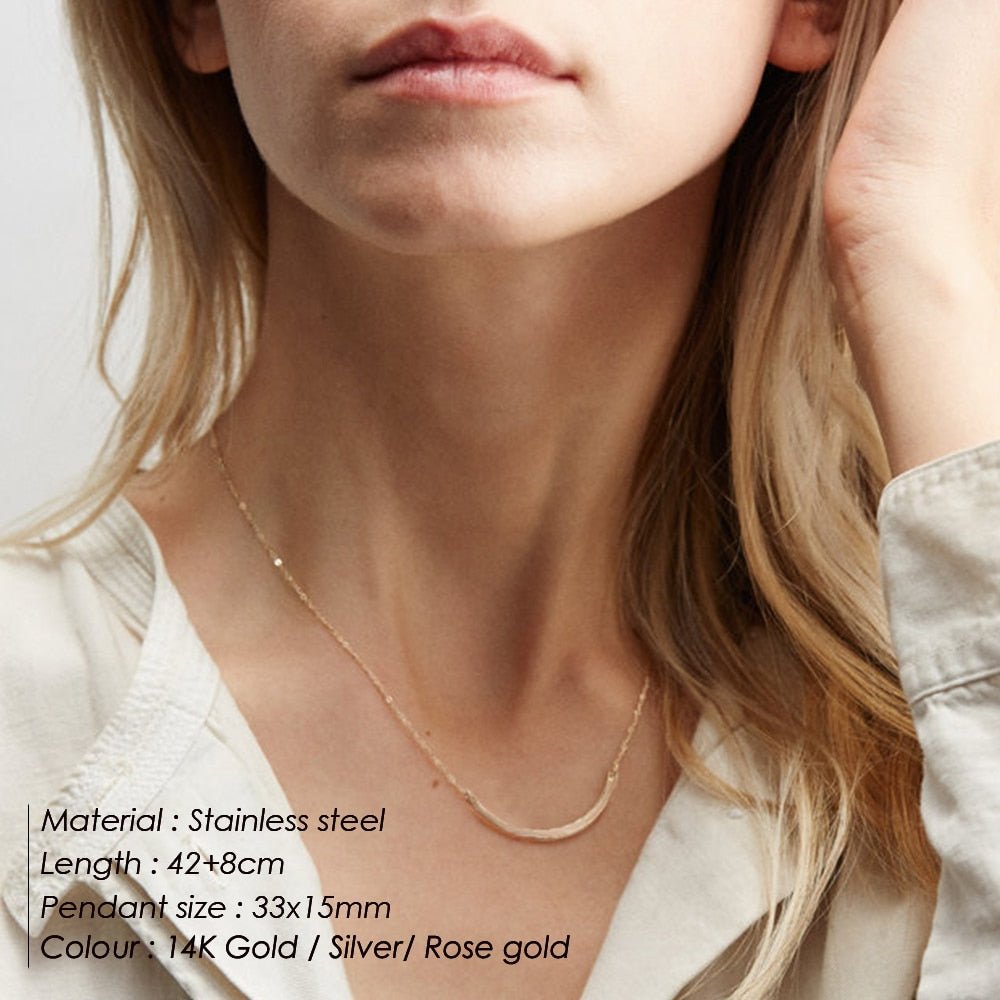 eManco Women Statement Stainless Steel Necklace for Women Simple Thin Chain Necklace Choker Necklace Luxury Designer Jewelry | 0 | Tage-Active
