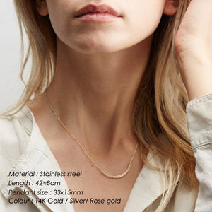 eManco Women Statement Stainless Steel Necklace for Women Simple Thin Chain Necklace Choker Necklace Luxury Designer Jewelry | 0 | Tage-Active