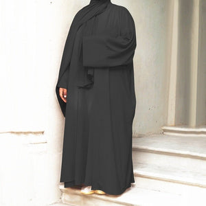 ETOSELL 2PCS Women Solid Open Kaftan Dubai Abaya Turkey Kimono Cardigan Robe with Muslim Dress Ramadan Abayas Caftan Islamic | TageUnlimited