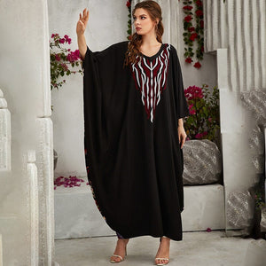 ETOSELL Eid Abaya Women Dubai Muslim Dress Gown Ramadan Islamic Clothing Batwing Long Sleeve Kaftan Casual Dress Abaya | TageUnlimited