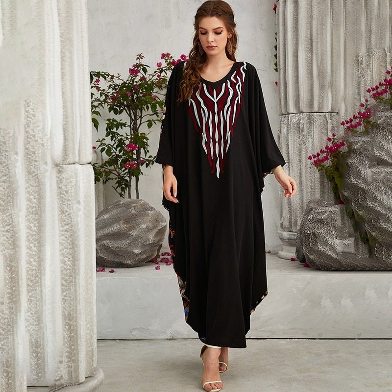 ETOSELL Eid Abaya Women Dubai Muslim Dress Gown Ramadan Islamic Clothing Batwing Long Sleeve Kaftan Casual Dress Abaya | TageUnlimited