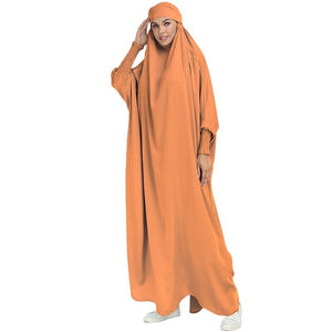 ETOSELL Eid Hooded Muslim Women Hijab Prayer Garment Jilbab Abaya Islamic Clothe Niqab Long Khimar Full Cover Ramadan Gown Abaya | TageUnlimited