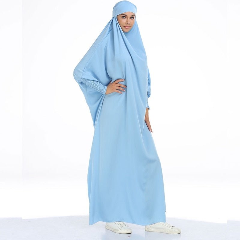 ETOSELL Eid Hooded Muslim Women Hijab Prayer Garment Jilbab Abaya Long Khimar Full Cover Ramadan Gown Abaya Islamic Clothe Niqab | TageUnlimited