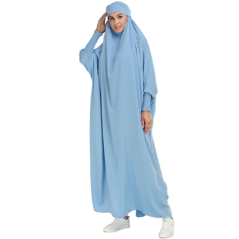 ETOSELL Eid Hooded Muslim Women Hijab Prayer Garment Jilbab Abaya Long Khimar Full Cover Ramadan Gown Abaya Islamic Clothe Niqab | TageUnlimited