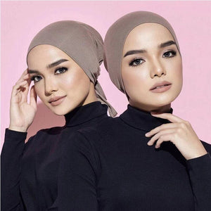 ETOSELL Muslim Women Jersey Inner Tie Back Hijab Cap Stretchy HIjab Cap Islamic Hijab Bonnet with Rope No Slip Underscarf Turban | TageUnlimited