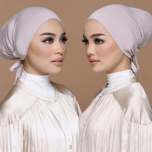 ETOSELL Muslim Women Jersey Inner Tie Back Hijab Cap Stretchy HIjab Cap Islamic Hijab Bonnet with Rope No Slip Underscarf Turban | TageUnlimited