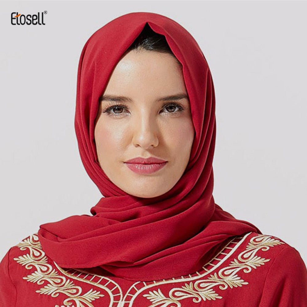 ETOSELL Women Muslim Hijabs Scarf Head Hijab Wrap Red Full Cover-up Shawls Headband | TageUnlimited