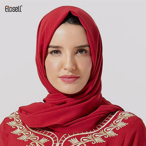 ETOSELL Women Muslim Hijabs Scarf Head Hijab Wrap Red Full Cover-up Shawls Headband | TageUnlimited