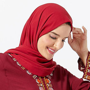 ETOSELL Women Muslim Hijabs Scarf Head Hijab Wrap Red Full Cover-up Shawls Headband | TageUnlimited