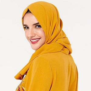 ETOSELL Women Muslim Hijabs Scarf Head Hijab Wrap Yellow Full Cover-up Shawls Headband | TageUnlimited